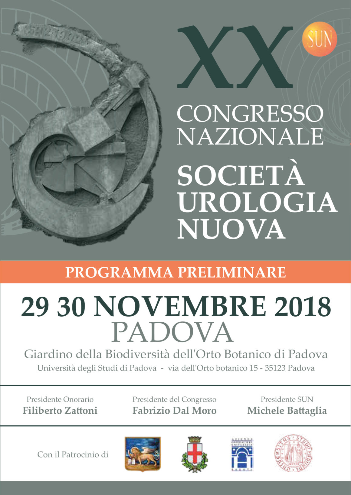 XX Congresso Nazionale Società Urologia Nuova – Padova – 29-30 Novembre 2018