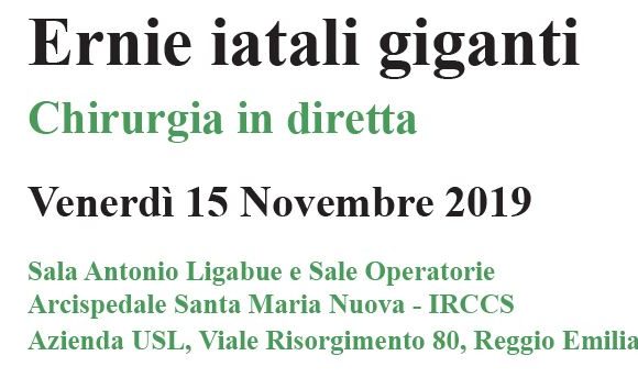IRCCS – Ernie iatali giganti – Reggio Emilia- 15 novembre 2019