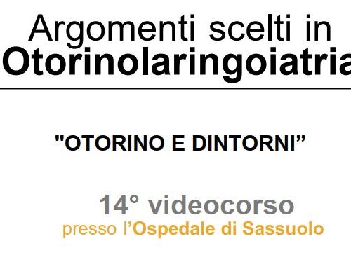 OTORINO E DINTORNI, 14° VIDEOCORSO – Ospedale di Sassuolo – 20 dicembre 2019