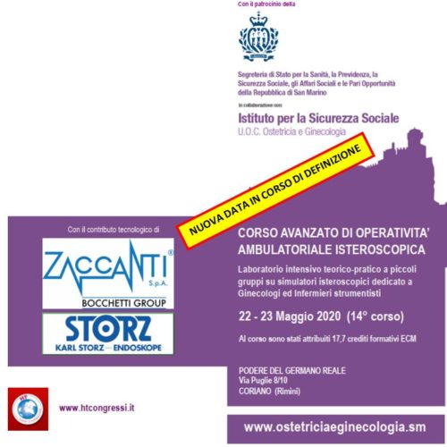 CORSO AVANZATO DI OPERATIVITA’ AMBULATORIALE ISTEROSCOPICA – Podere del germano reale, Coriano (RN) – NUOVA DATA IN CORSO DI DEFINIZIONE