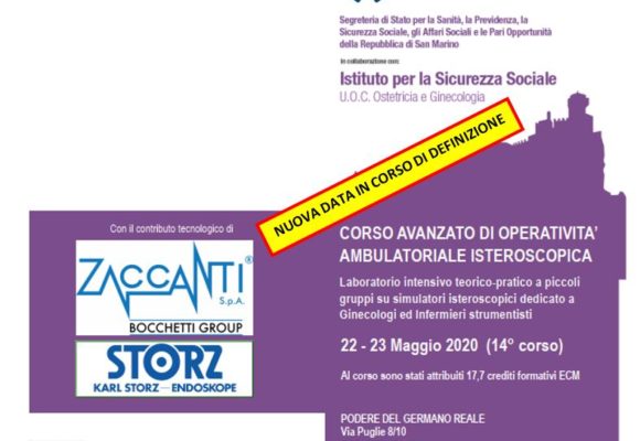 CORSO AVANZATO DI OPERATIVITA’ AMBULATORIALE ISTEROSCOPICA – Podere del germano reale, Coriano (RN) – NUOVA DATA IN CORSO DI DEFINIZIONE