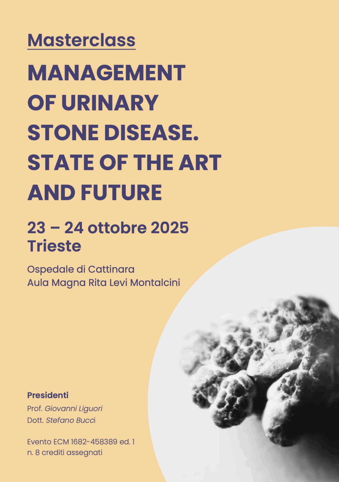 October 23–24, 2025, Trieste – Masterclass in the Management of Urinary Stone Disease.