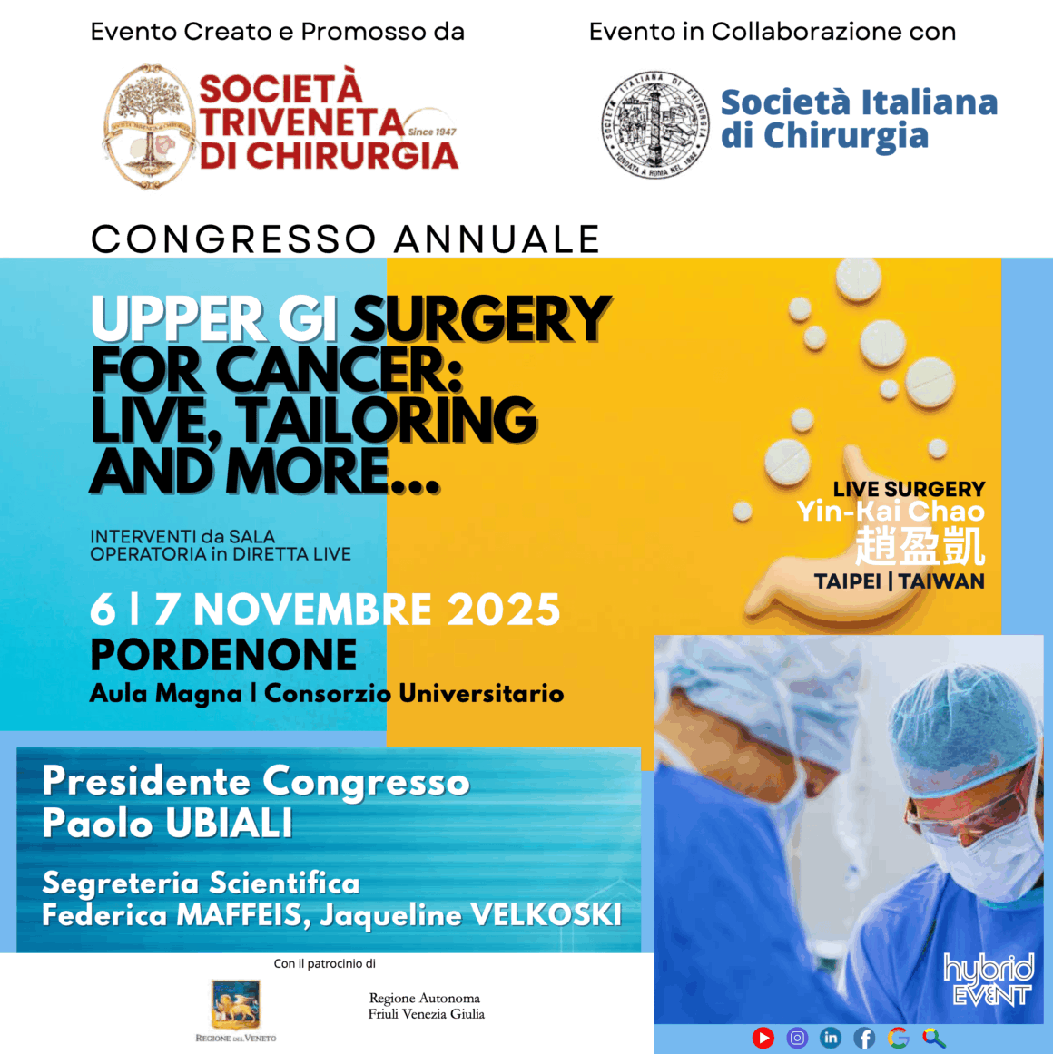 6.–7. November, Pordenone – Jahreskongress für obere GI-Chirurgie bei Krebs: Live, Individualisierung und mehr…