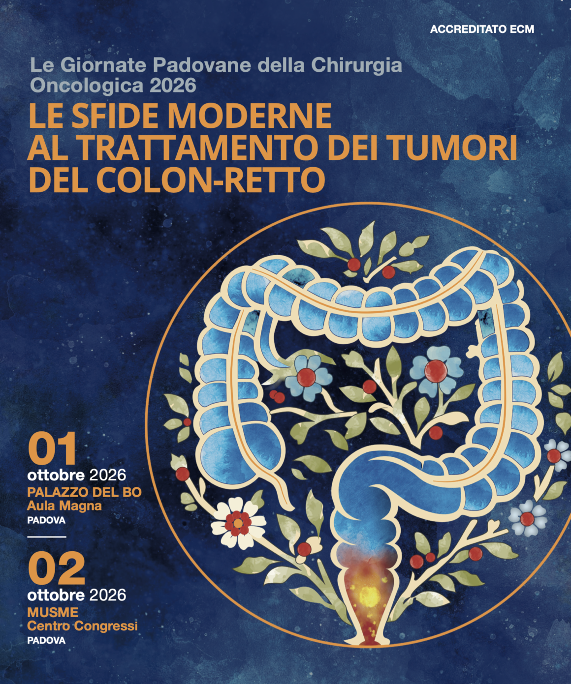 Le Giornate Padovane della Chirurgia Oncologica 2026 – Le sfide moderne al trattamento dei tumori del colon-retto – Padova, 1-2 ottobre 2026