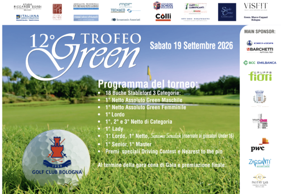 12th Green Trophy – Golf Tournament at Golf Club Bologna, Saturday 19 September 2026