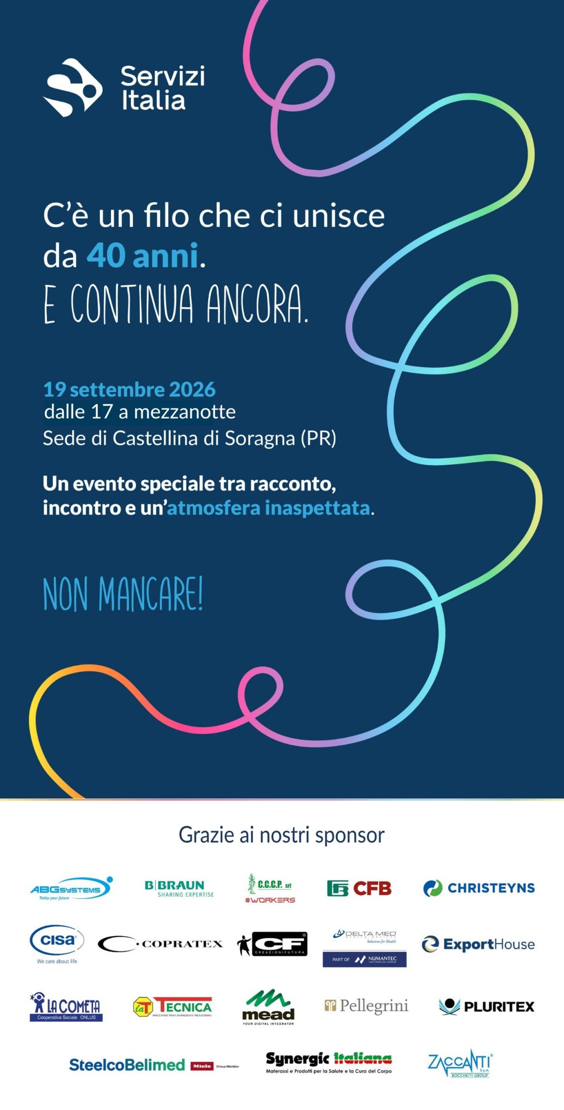 Servizi Italia compie 40 anni – Festa nella sede di Castellina di Soragna (PR), sabato 19 settembre 2026